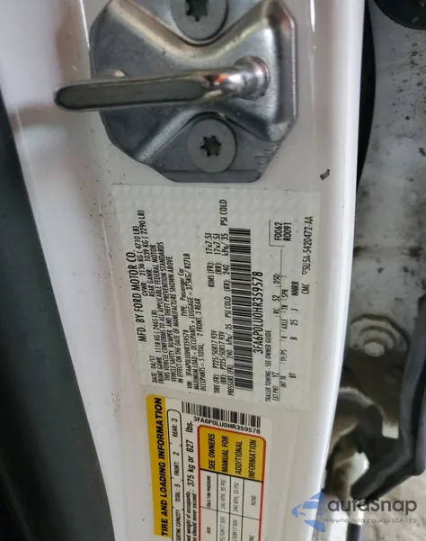 2017 Ford Fusion Se Hybrid from USA, damaged, VIN 3FA6P0LU0HR359578